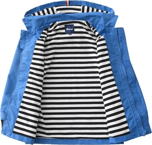 Vista 3 de Hiheart - Chaqueta infantil para la lluvia, con capucha y forro de algodón, impermeable