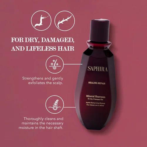 Vista 2 de Saphira Dead Sea Minerals Shampoo – Sulfate Free Professional Hair Care – Hydrating & Nourishing Shampoo for All Hair Types