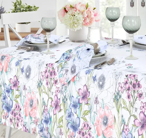 Vista 4 de Newbridge Garden Breeze - Servilletas cuadradas de tela, juego de 8 servilletas de tela fáciles de cuidar y resistentes a las manchas para cenar