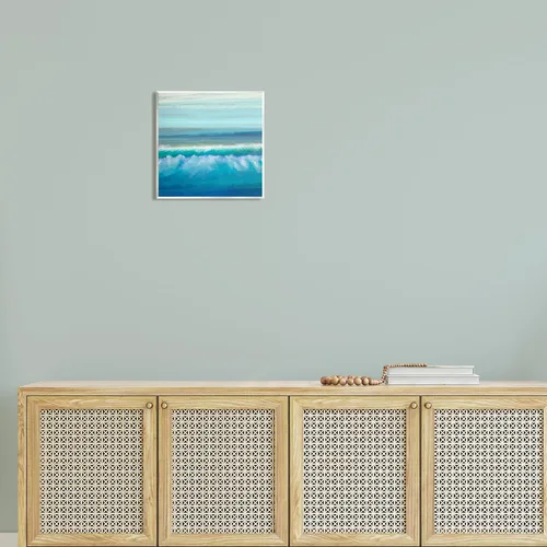 Vista 3 de Stupell Industries Arte de pared de madera cepillada con ondas de mar estrelladas, diseño de Michael Tienhaara