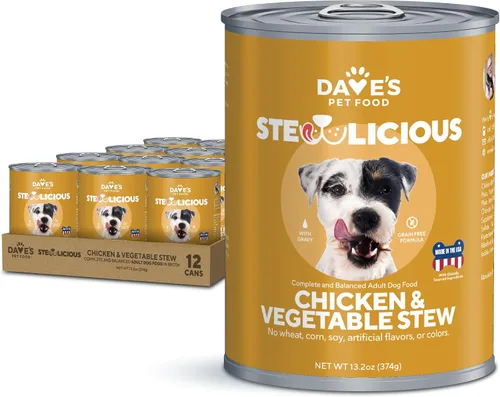 Vista 14 de Dave's Pet Food Stewlicoius - Alimento húmedo para perros sin cereales (Turkey & Sweet Potato en salsa), fabricado en Estados Unidos naturalmente