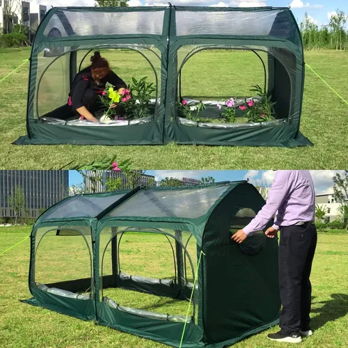 Vista 5 de Porayhut - Cubierta para invernadero, para flores y plantas, cubierta en PVC para jardinería, para jardín o patio trasero, protector contra heladas