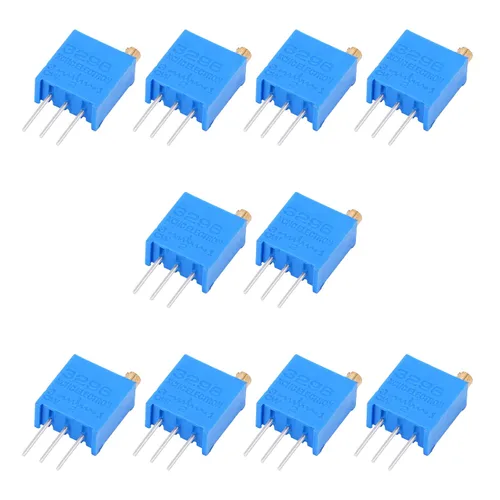 Vista 18 de Fielect 20 Potenciómetros de recortadora multigiro de 100R Ohm Potenciómetros de resistencia variable de 3 pines, 3296W-101