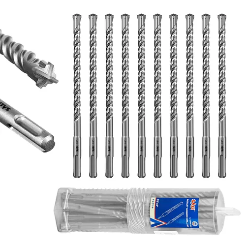 Vista 21 de SALI 10 brocas de martillo giratorio SDS Plus de 1/2 x 6 pulgadas, kit de broca para hormigón, material de carburo de doble rosca de tipo cruzado