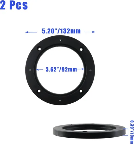 Vista 2 de 2 espaciadores de altavoces estéreo de 4 pulgadas de ABS de ajuste universal para coche, 0.4 pulgadas de profundidad