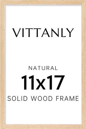 Vista 124 de Vittanly - Marco de fotos de 4 x 6 pulgadas de madera maciza con plexiglás, incluye paspartú de 3,5 x 5, para colgar en la pared o poner sobre una