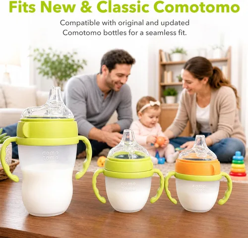 Vista 5 de CHUBBIEE Kit de taza para beber para botellas Comotomo Gen 2 y clásicas Verde
