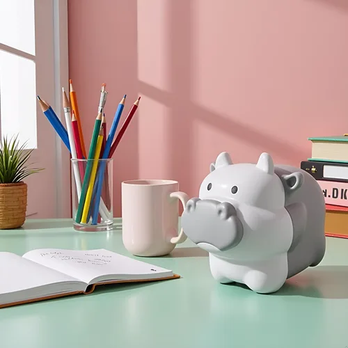 Vista 4 de 1 sacapuntas de diseño de ganado lindo vaca buey lindo kawaii lápices sacapuntas regalos niñas papelería suministros de oficina bonito diseño