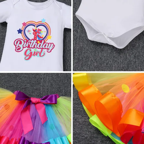 Vista 5 de ODASDO Conjunto de banda para bebé y niña pequeña, estilo bohemio, arco iris, para tartas de cumpleaños