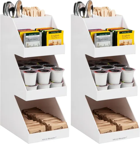 Vista 8 de Mind Reader Estación de utensilios y condimentos de té y café, organizador de encimera, barra de café, cocina, 6 pulgadas de largo x 9 pulgadas