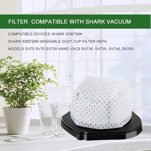 Vista 4 de EZ SPARES 4 piezas de repuesto para filtro de polvo lavable Shark XSB726N modelos Hepa SV75 SV70 SV726 aspiradora manual SV736, SV738, SV748, SV760