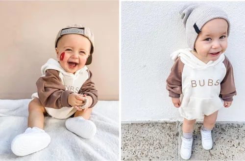 Vista 2 de xiqaalombvt Ropa de otoño para bebé niño y niña, sudadera con capucha y bloque de color, manga larga