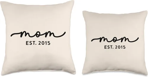 Vista 3 de Mom Est 2015 Custom Mom Personalized Mother’s Day Customized Throw Pillow