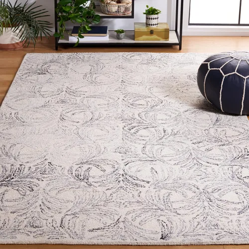Vista 14 de SAFAVIEH Jericho Shag Collection - Alfombra de pasillo, 2 pies 3 pulgadas x 6 pies, color negro y óxido, no desprende pelusa y de fácil cuidado, 1.2