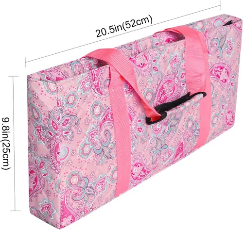 Vista 2 de Bolsa de Mahjong vacía, Bolsa de Mahjong americana impresa en rosa con dos envolturas (Solo estuche)