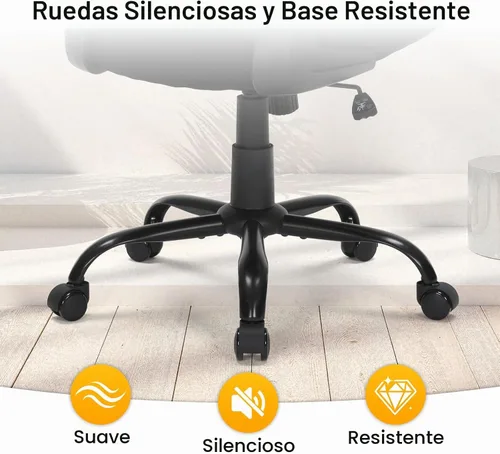 Vista 8 de Silla de oficina ergonómica de malla, soporte lumbar ajustable, brazos abatibles, silla giratoria para computadora con respaldo transpirable
