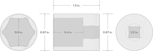 Vista 133 de TEKTON Llave de vaso poco profunda de 6 puntos de 1/2 pulgada de cuadradillo x 1-5/16 pulgadas SHD22033