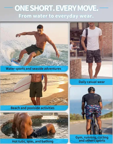 Vista 5 de Flytop - Bañador para hombre de secado rápido con bolsillos con cremallera