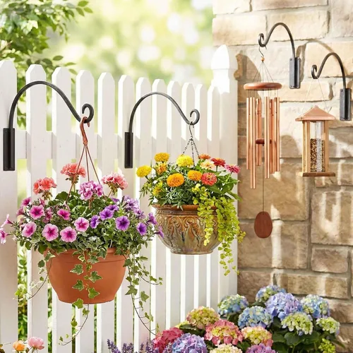 Vista 3 de Qiang Ni Colgador de plantas de alta resistencia, soporte de metal para plantas de montaje en pared de 16 pulgadas, 80 libras, para interiores