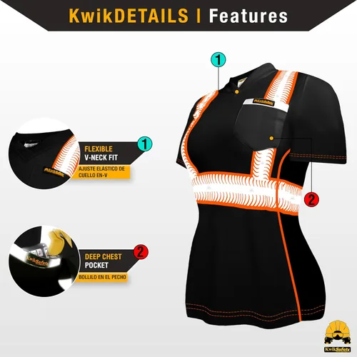 Vista 4 de KwikSafety - Charlotte, NC - Vixen Hi Vis Short Sleeve Safety Shirt for Women [Angel Hair Reflective Tape]