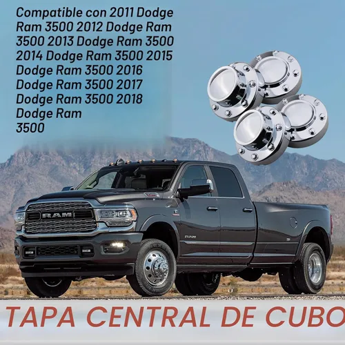 Vista 3 de TQPONLY Tapa central cromada de doble rueda Compatible con accesorios Dodge Ram 3500 2011-2018 Llanta de aleación de 1 tonelada DRW 8 Lug 10