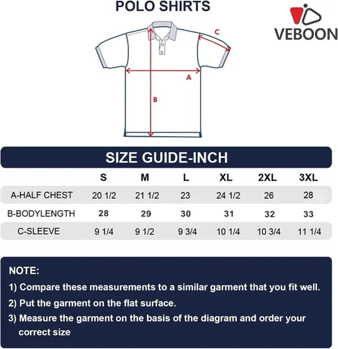 Vista 6 de VEBOON Men's Polo Shirts Long and Short Sleeve Cotton Blend Heather Moisture Wicking Casual Collared Shirts