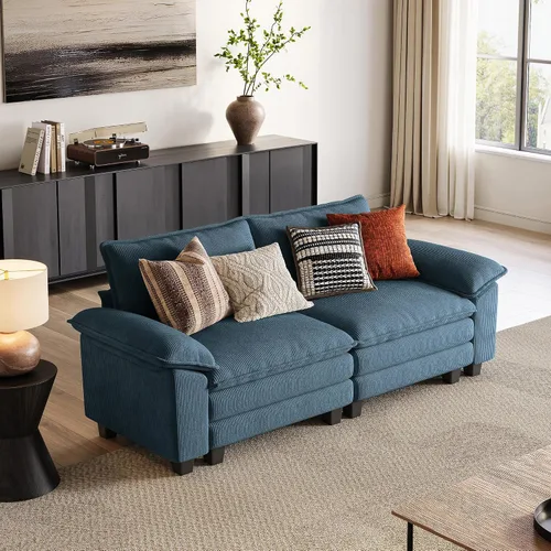 Vista 25 de LINSY HOME Sofá modular Cloud de 90 pulgadas, sofá modular modular de pana, sofá modular modular de pana, sofá biplaza moderno y cómodo, perfecto