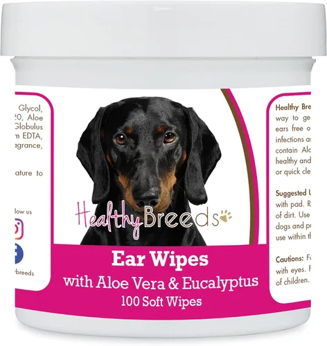 Vista 169 de Healthy Breeds Affenpinscher Toallitas de limpieza de oídos con aloe y eucalipto para perros, 100