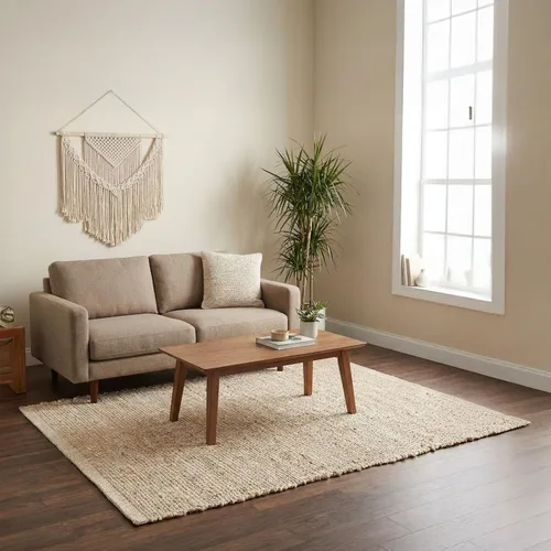 Vista 27 de RedEarth · Alfombra rectangular - 2'x3' de yute natural trenzada con respaldo antideslizante - Alfombra boho tejida a mano para dormitorio, cocina