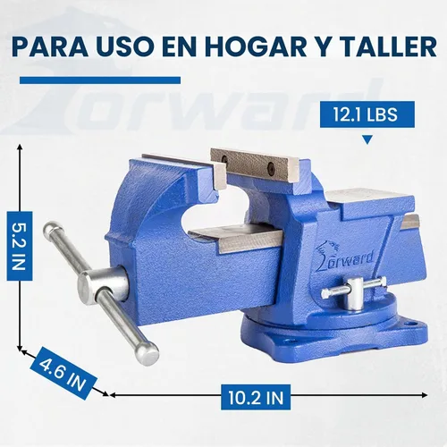 Vista 3 de Forward 0804 Tornillo de banco de 4 pulgadas con yunque y base giratoria