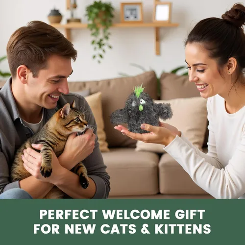 Vista 4 de Gardner Pet Juguetes para gatos que aletean sin volar), activado al tacto con alas aleteadoras realistas y pájaro que canta, juguete interactivo