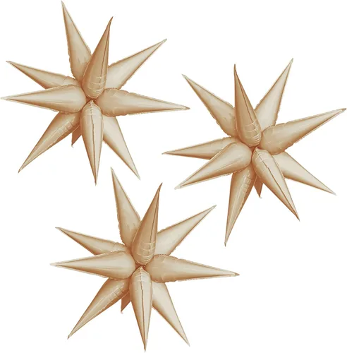 Vista 25 de 3 globos de aluminio con forma de estrella de explosión 3D de 26 pulgadas, globos de aluminio negro con forma de cono de estrella para cumpleaños