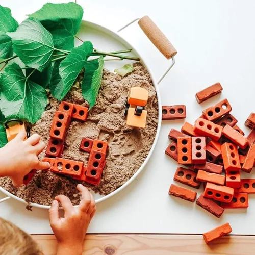 Vista 6 de Guidecraft Little Bricks - Juego de 60 piezas: juego de constructores para construcción y apilamiento, juguete educativo para niños