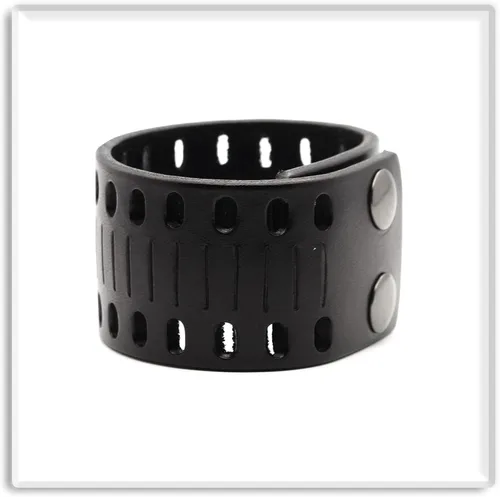 Vista 5 de Xusamss Pulsera Punk Jewelry Hollow Brazalete de cuero ancho