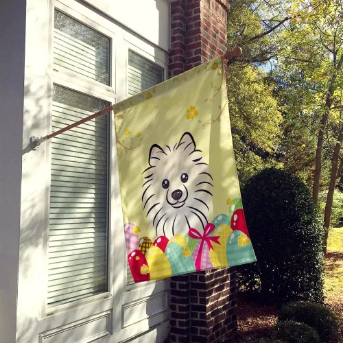 Vista 634 de Caroline's Treasures BB1923GF Bandera decorativa para jardín con diseño de Border Collie, para caza de huevos de Pascua, para jardín, jardín, patio