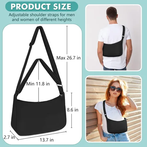 Vista 6 de LLYWCM Crossbody Bags for Women Men - Sling Bag - Crescent bag Nylon Crossbody Bags - Belt Bag Cross Body Fanny Pack