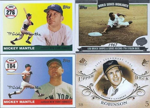 Vista 3 de Lote de 50 tarjetas de béisbol con miembros del Salón de la Fama y estrellas
