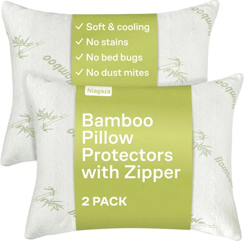 Vista 7 de Protectores de almohada tipo nube con cremallera, tamaño estándar, fundas de almohada transpirables y refrescantes para personas que duermen