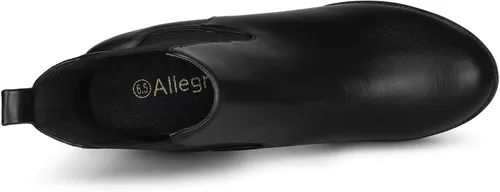Vista 5 de Allegra K Botines Chelsea de tacón alto con plataforma para mujer