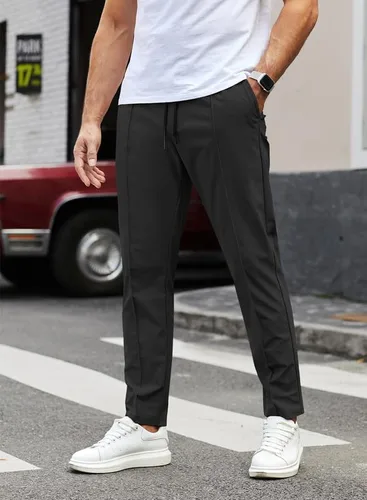 Vista 3 de JMIERR Pantalones deportivos casuales para hombre, pantalones de golf elásticos y ajustados, para correr, viajes, trabajo, pantalones chinos