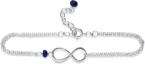 Vista 129 de Pulsera con dije de infinito con piedra natal, joyería hecha a mano, regalo para ella