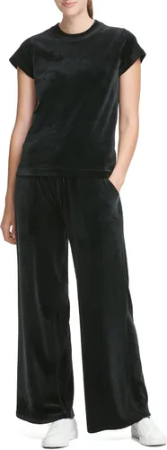 Vista 2 de DKNY Suéter de manga corta de terciopelo cuadrado para mujer