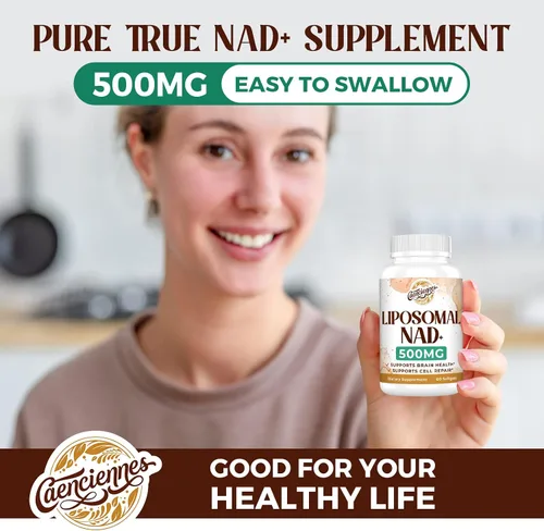 Vista 6 de Suplemento liposomal NAD+ de 500 mg, suplemento True NAD Plus, absorción superior, mejora el NAD+ más eficiente que la ribósido de nicotinamida