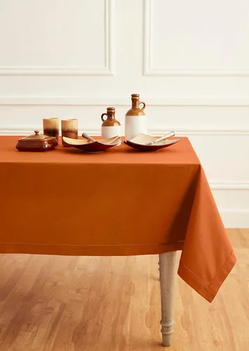 Vista 49 de Solino Home Mantel de lino de algodón, dobladillo blanco, 52 x 52 pulgadas