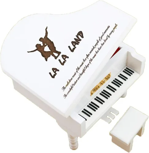 Vista 6 de Beauty and The Beast - Caja musical de piano de madera grabada, regalo musical, juega La bella y la bestia, color negro