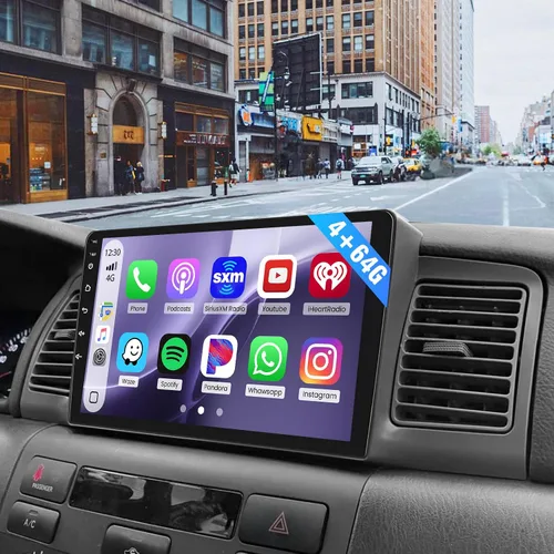 Vista 9 de Roinvou [2G+64G] Radio Android para Toyota Corolla EX 2005-2012 Carplay inalámbrico/Android Auto, pantalla táctil de 9 pulgadas para Corolla