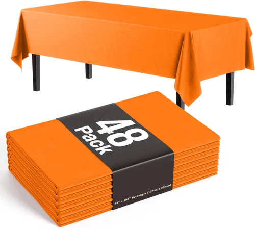Vista 12 de Exquisite Mantel rectangular negro de 54 x 108 pulgadas, paquete de 48