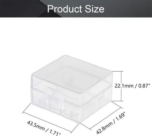 Vista 2 de Fielect 2 x 18350 Caja de Almacenamiento de Batería Titular Caja Organizador Transparente
