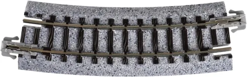 Vista 2 de Kato USA Model Train Products Unitrack, 282mm (11") Radius 15-Degree Curve Track (4 piezas)