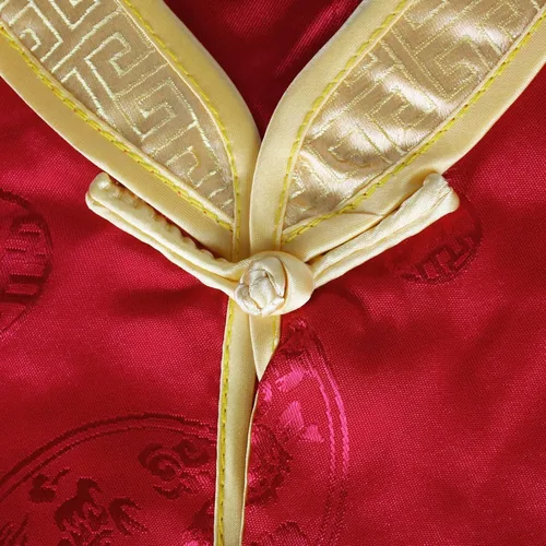 Vista 3 de Andux GFTZ-01 - Traje de dragón bordado de dragón chino, Amarillo
